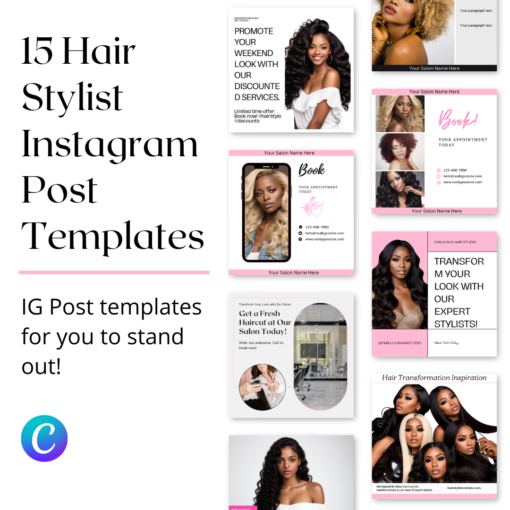 15 Hair Stylist Instagram Post Canva Templates