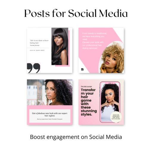 15 Hair Stylist Instagram Post Canva Templates - Image 4