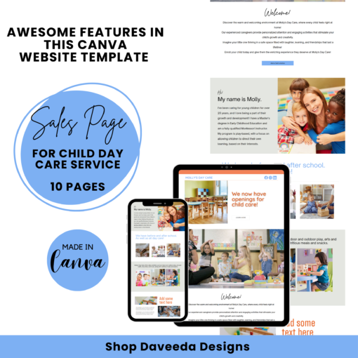 Child Daycare Canva Website Template - Image 4