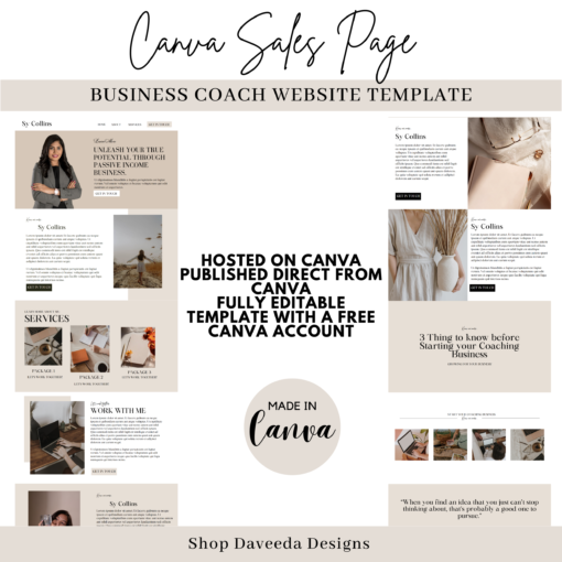 Business Coach Canva Website Template