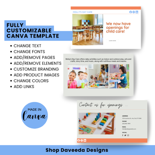 Child Daycare Canva Website Template - Image 2