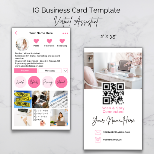 Virtual Assistant Instagram Business Card Template - Image 5